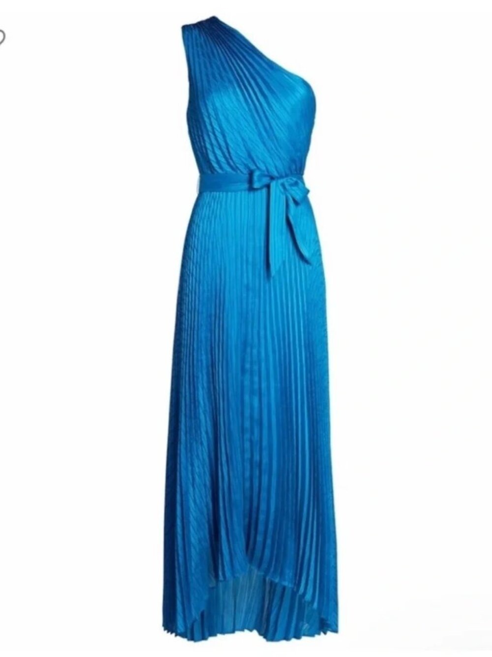 INTERMIX Womens Luisa One-Shoulder Pleated Maxi Dress Cobalt Blue Size 12 NWT